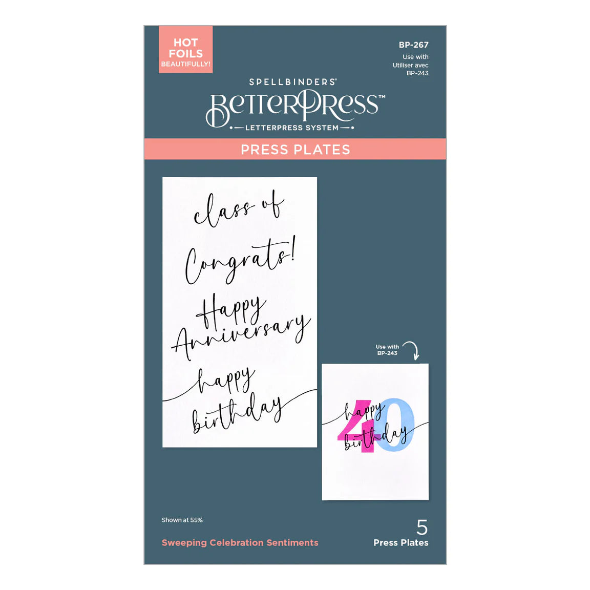 Sweeping Celebrations Sentiments BetterPress Plates
