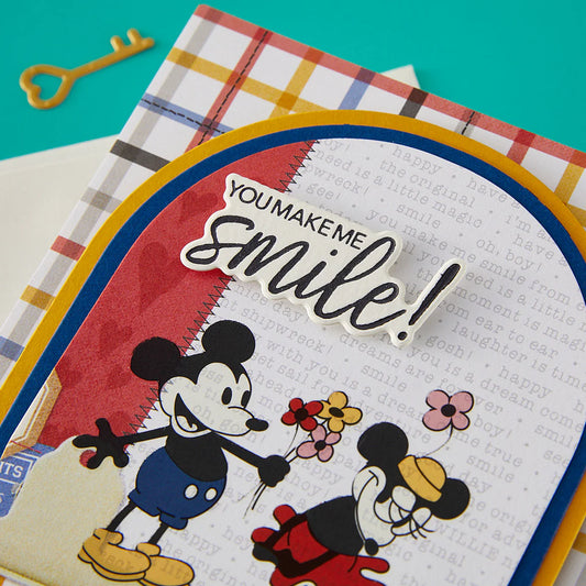 Spellbinders Classic Mouse Happy Sentients Press + Foil Plate and Die Set