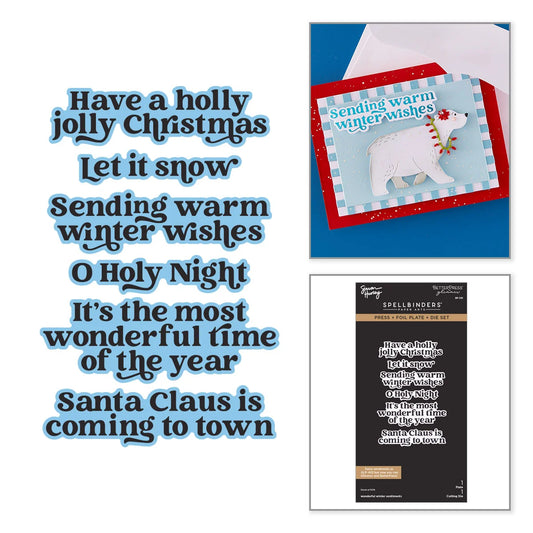 Spellbinders wonderful winter sentiments Press/Foil Plate/Die Set by Simon Hurley