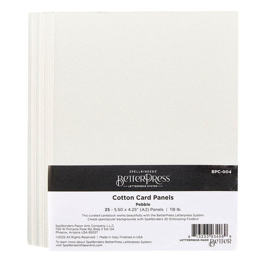 Spellbinders BetterPress A2 Cotton Card Panels (Pebble) - 25 pk