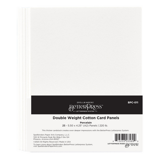 Spellbinders BetterPress A2 Cotton Card Panels (Porcelain Double Weight) - 25 pk