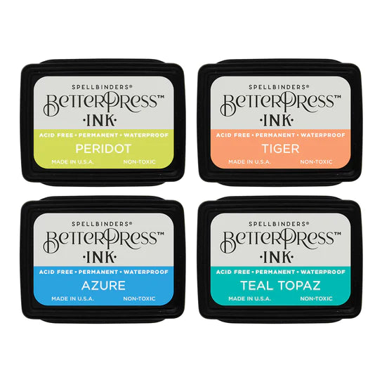 Spellbinders BetterPress Ink Mini Set - Tropical, 4pk