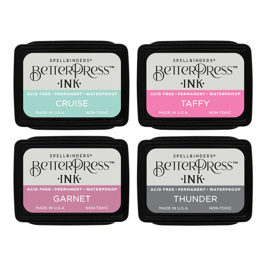 Spellbinders BetterPress Ink Mini Set - Jet Set, 4pk