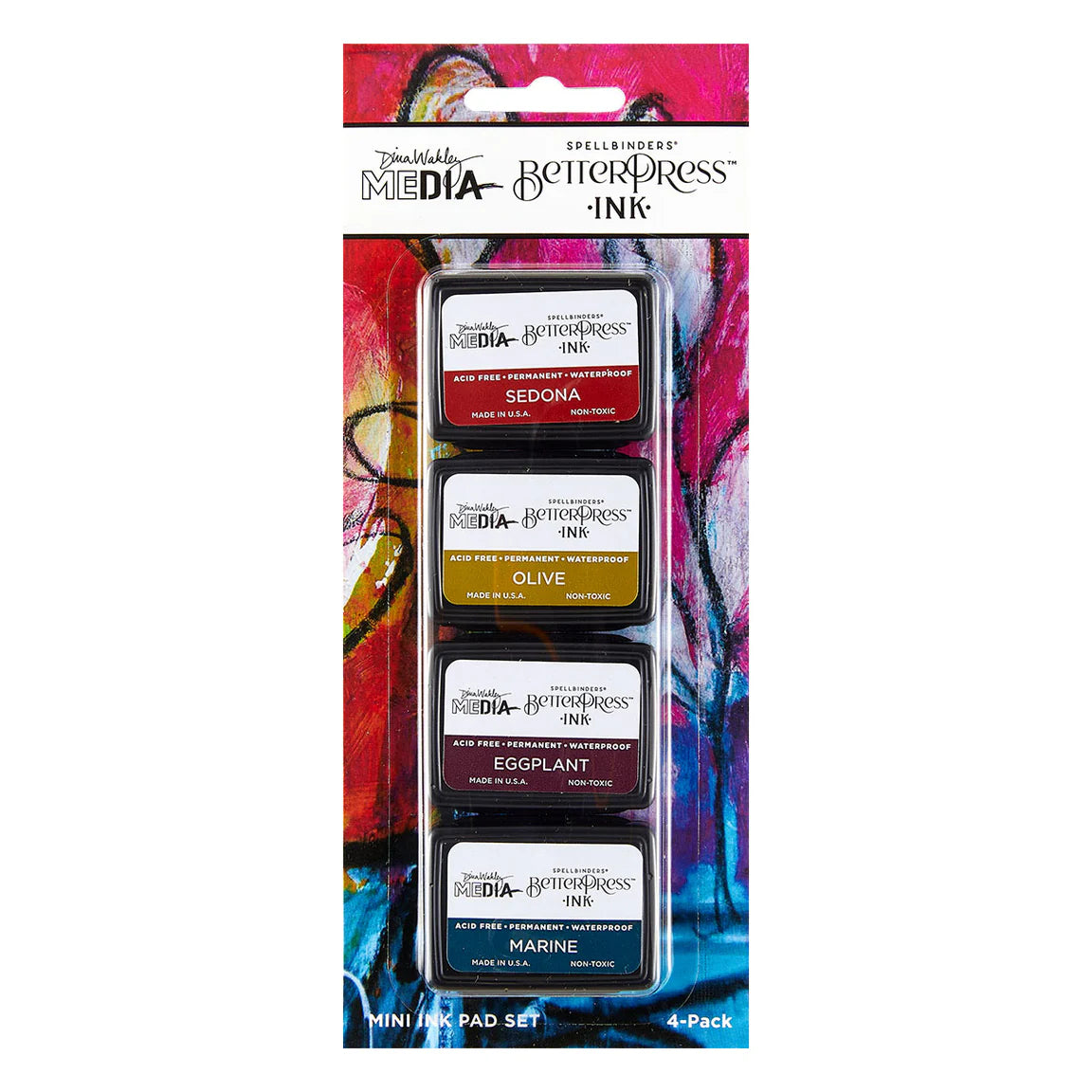 Spellbinders BetterPress Ink Mini Set - Earthy, 4pk