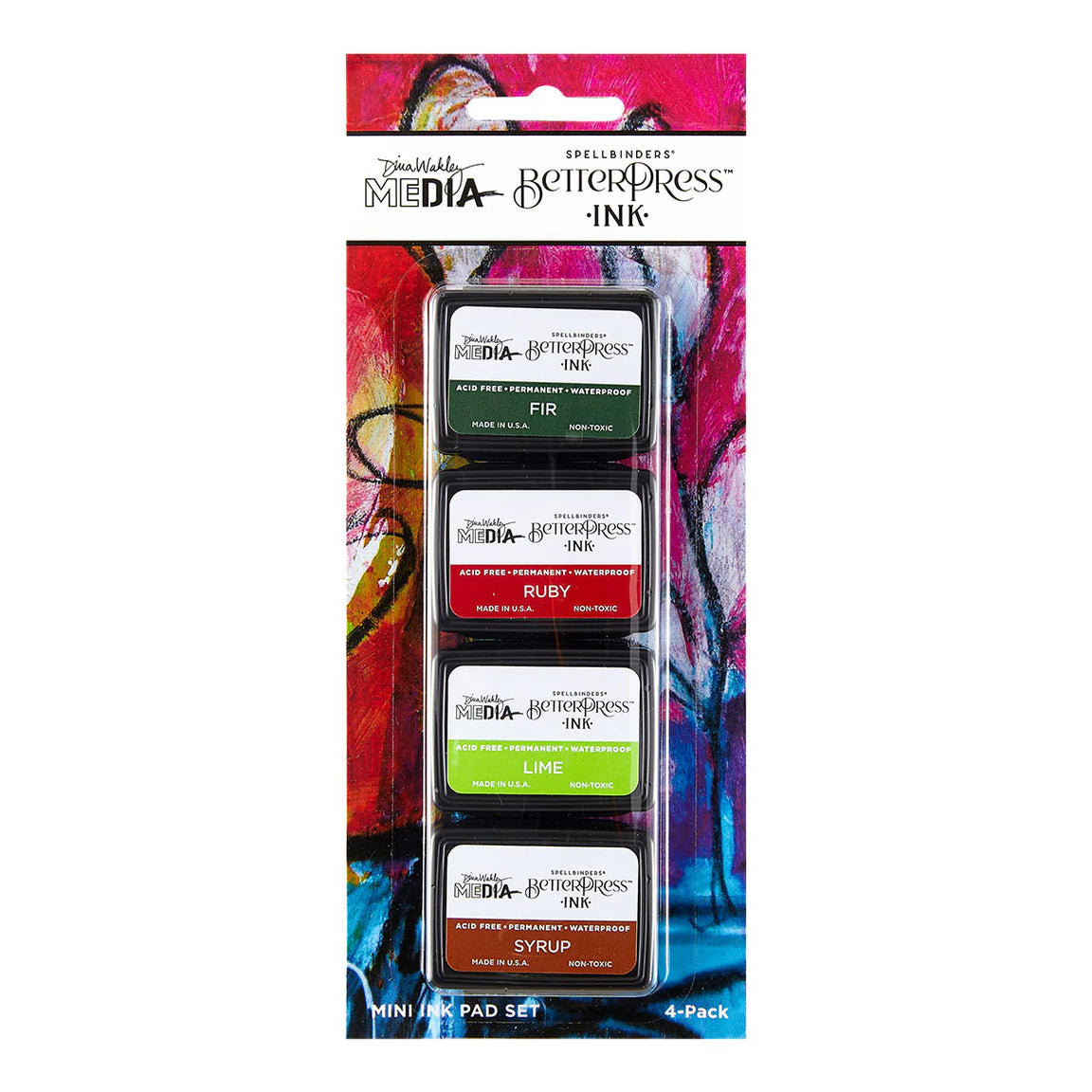 Spellbinders BetterPress Ink Mini Set - Festive, 4pk