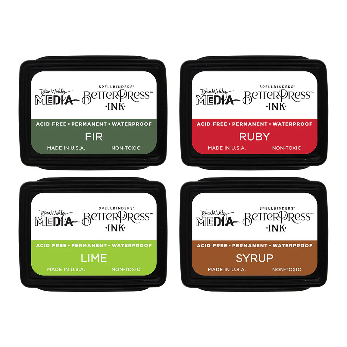 Spellbinders BetterPress Ink Mini Set - Festive, 4pk
