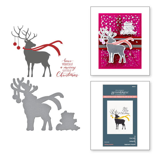 Spellbinders Dashing Reindeer Press Plate, Die, & Registration Template