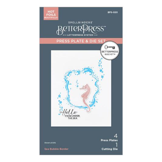 BetterPress Society June 2025 - Sea Bubble Border Press Plate & Die Set ADD-ON
