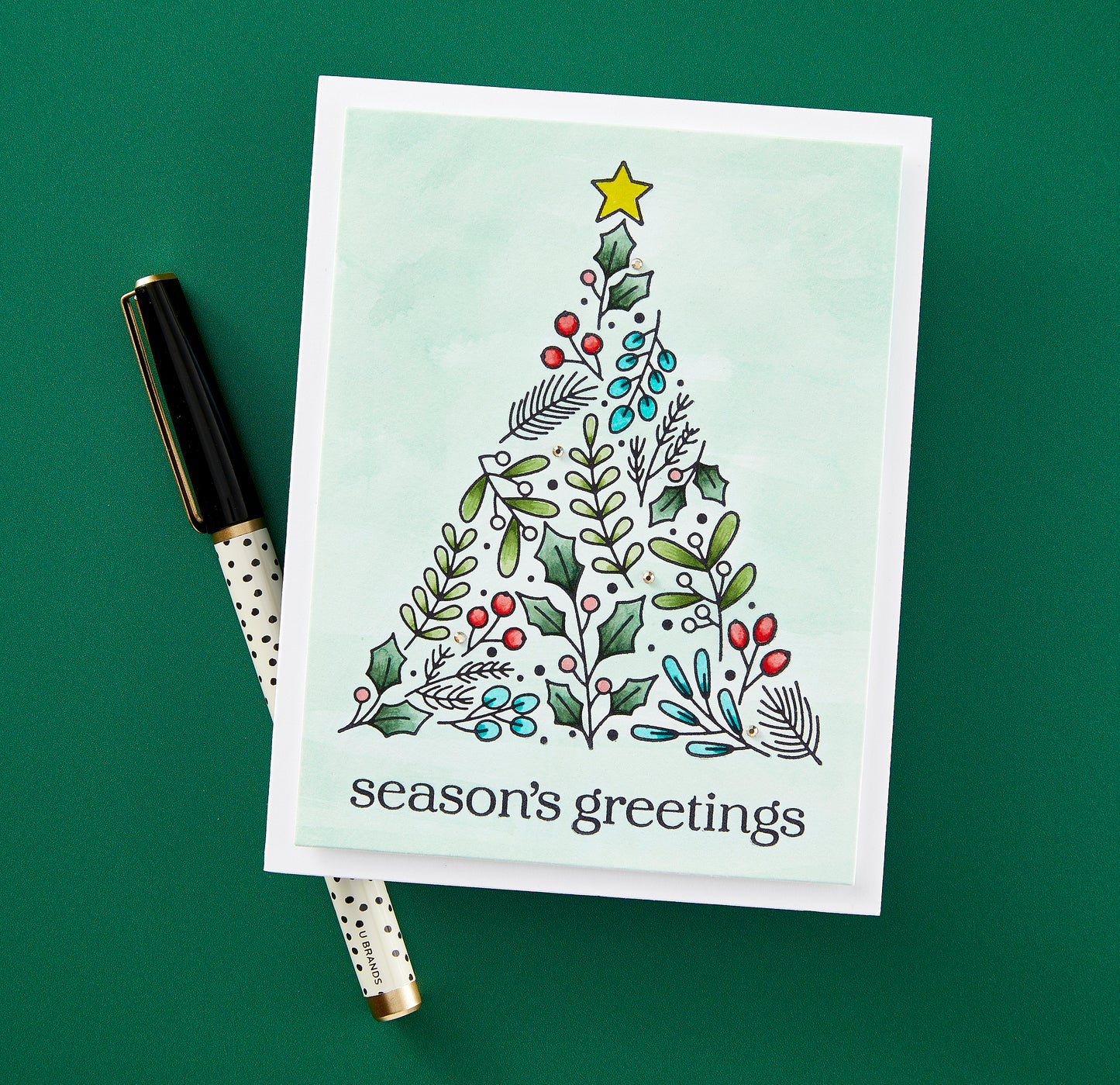 BetterPress Society July  - Winter Sprigs Tree Press Plate & Die Set