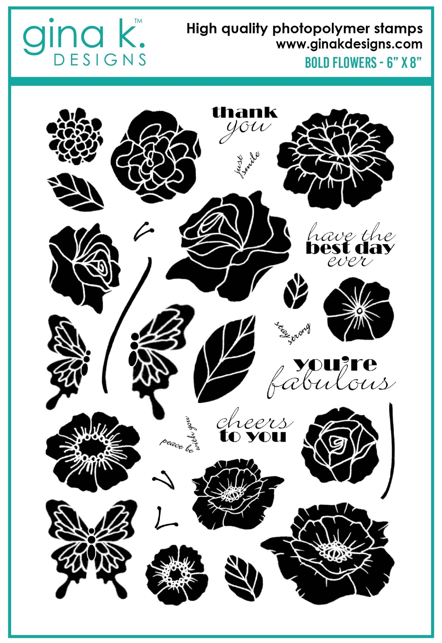 pic of Gina K Designs Bold Flowers Stamp Set