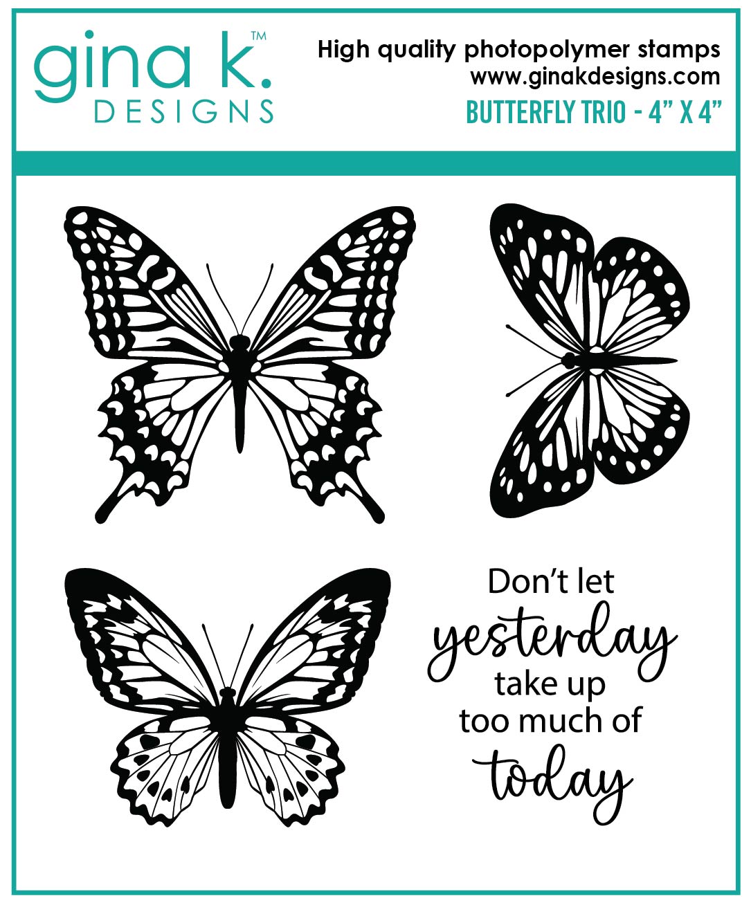 Gina K Designs Butterfly Trio MINI Stamp Set