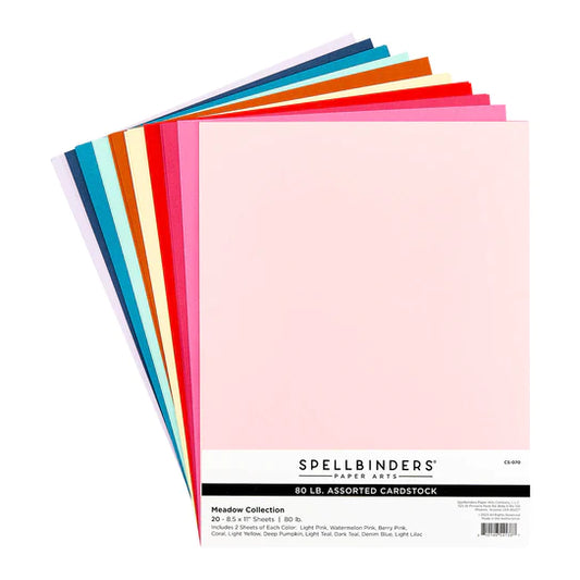 Spellbinders Cardstock - Meadow Collection Assorted Colors (10 sheets)