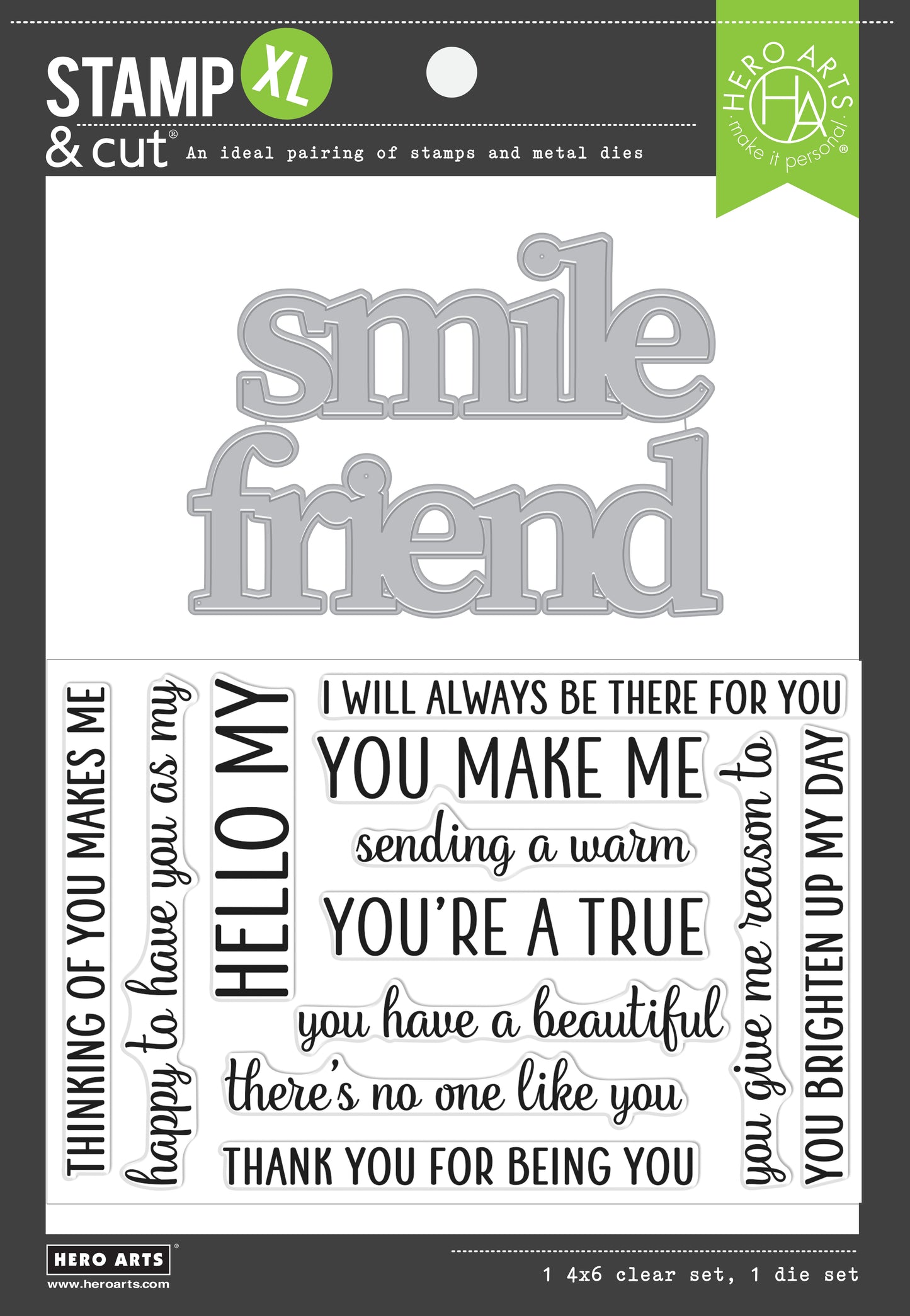 Hero Arts Smile Friend Stamp & Cut XL Set