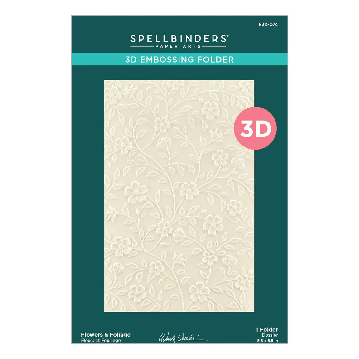 Spellbinders Flowers & Foliage 3D Embossing Folder by Wendy Vecchi