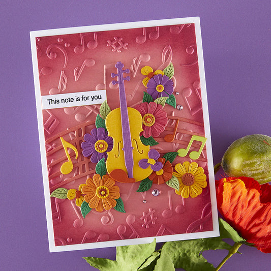 Spellbinders Musical Notes 3D Embossing Folder Bibi Cameron