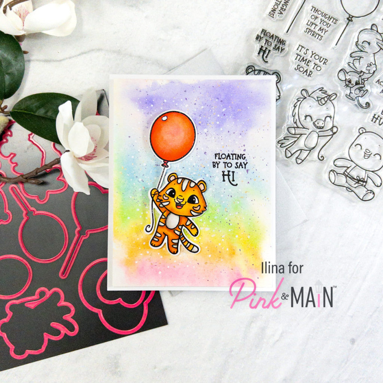 Pink & Main Floating By Stamp Set