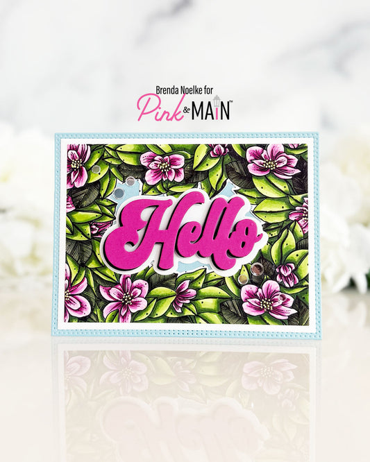 Pink & Main Floral Frame Stamp & Die Set
