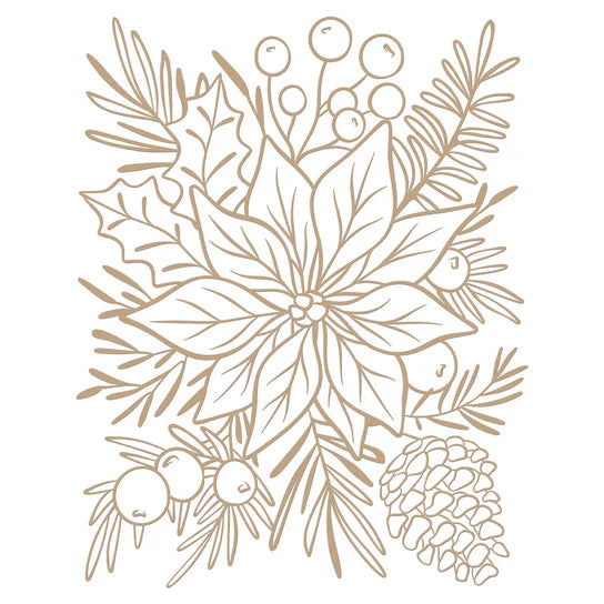 Spellbinders Full Bloom Poinsettia Glimmer Plate and Stencil Bundle