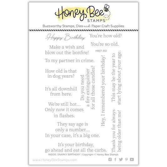 Honey Bee Stamps Inside: Snarky Birthday Sentiments 4x6 Stamp Set