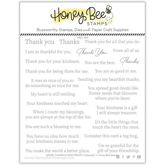 Honey Bee Stamps Inside: Thankful Sentiments 6x6 Stamp Set