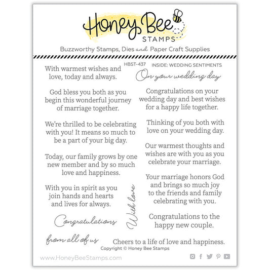 Honey Bee Stamps Inside: Wedding Sentiments 6 x 6 Stamp Set