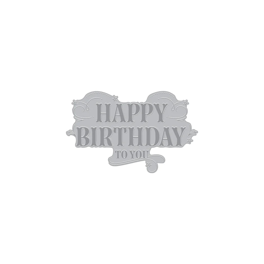 Hero Arts Happy Birthday Letterpress + Foil Plate (BetterPress Compatible)