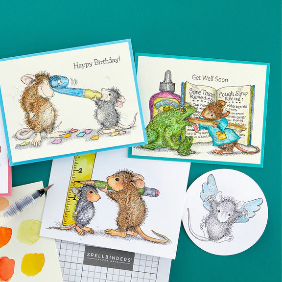 Spellbinders Flying to See You Cling Rubber Stamp (House-Mouse)