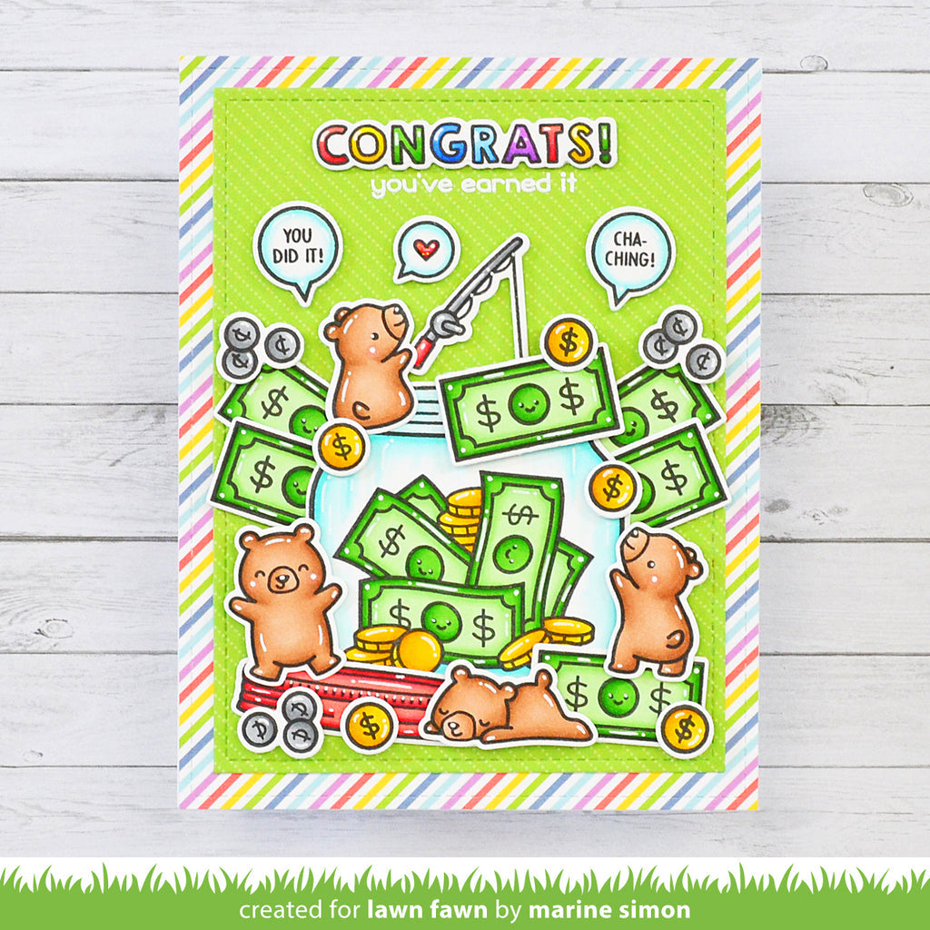 Lawn Fawn How You Been? Money Add-on Stamp Set