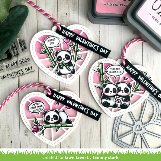 Lawn Fawn Stitched Happy Heart Geo Frame add-on Die