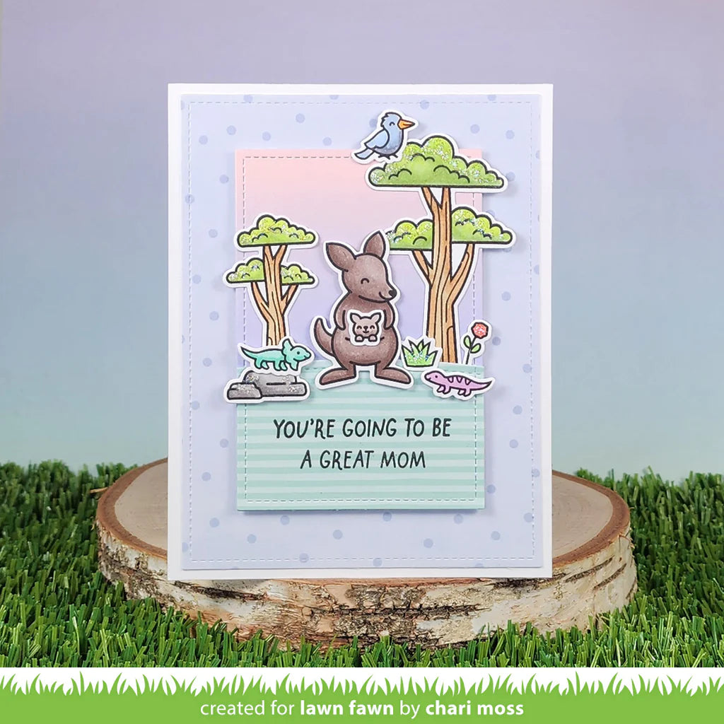 Lawn Fawn Kanga-riffic Baby Sentiment Add-on Stamp Set