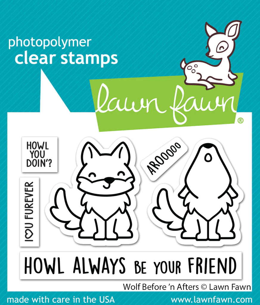 Lawn Fawn Wolf Before 'n Afters Stamp Set