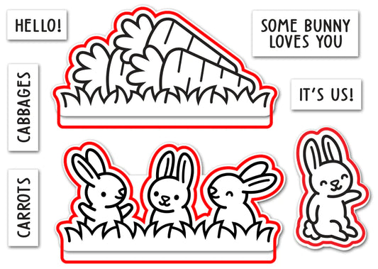 Lawn Fawn Hay There, Hayrides! Bunny add-on Coordinating Die Set