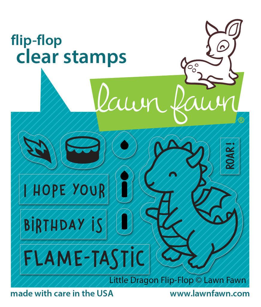 Lawn Fawn Flip Flop Dragon Stamp Set