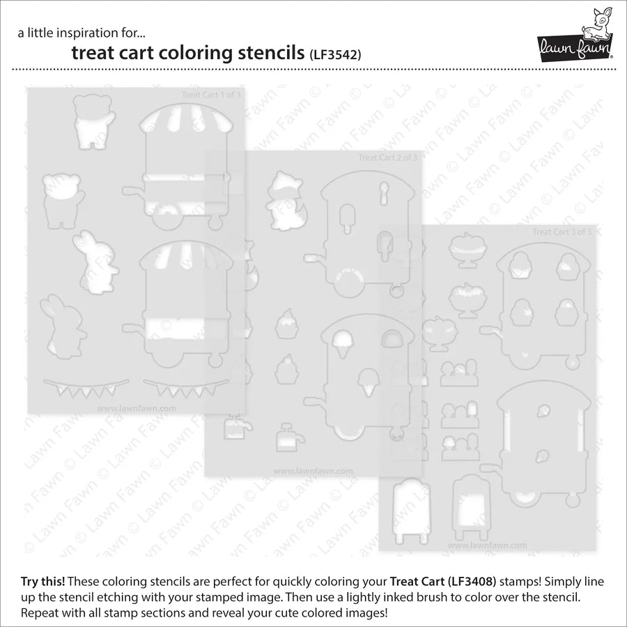 Lawn Fawn Treat Cart Coloring Stencil