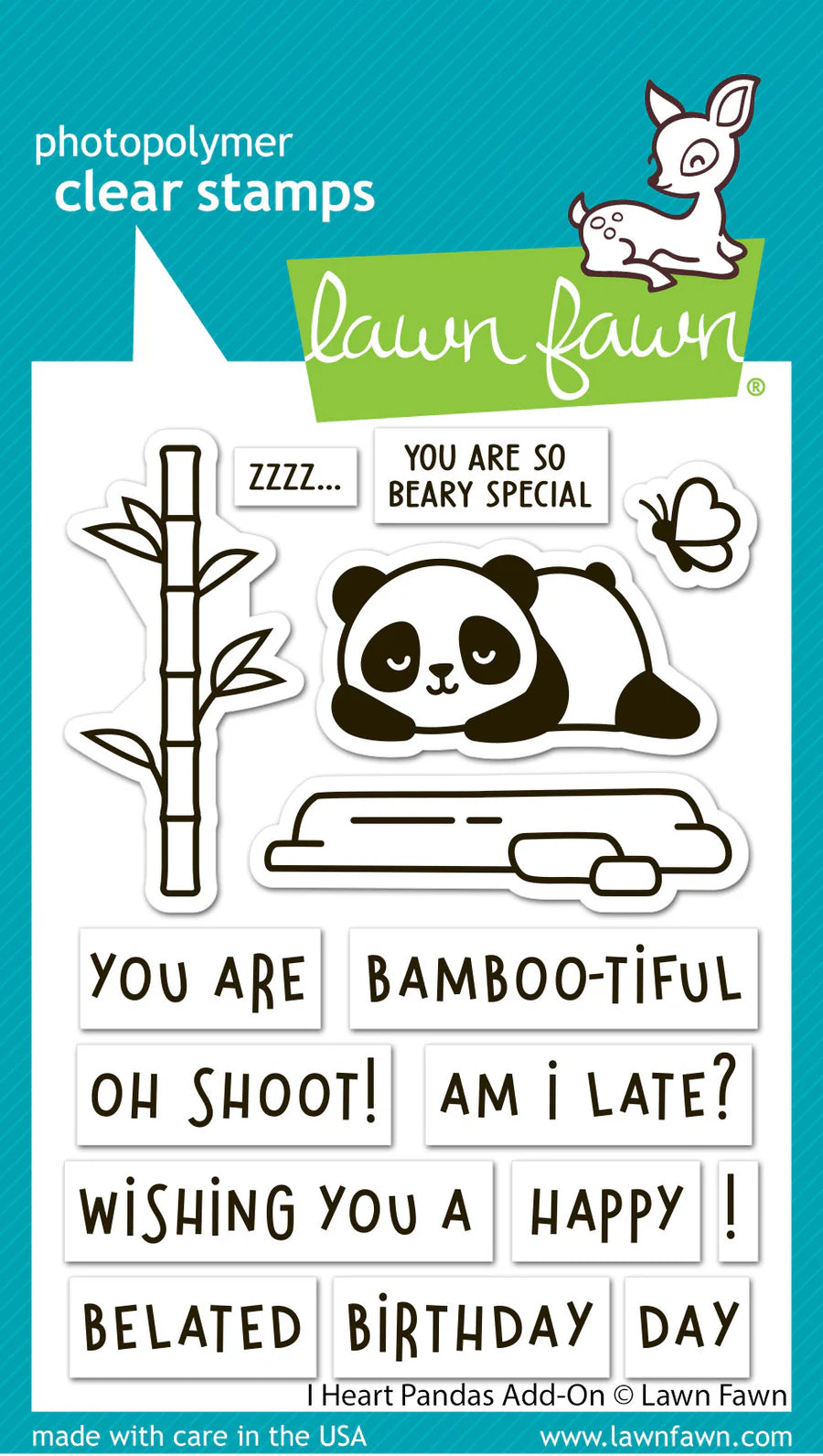 Lawn Fawn I Heart Pandas Add-on Stamp Set