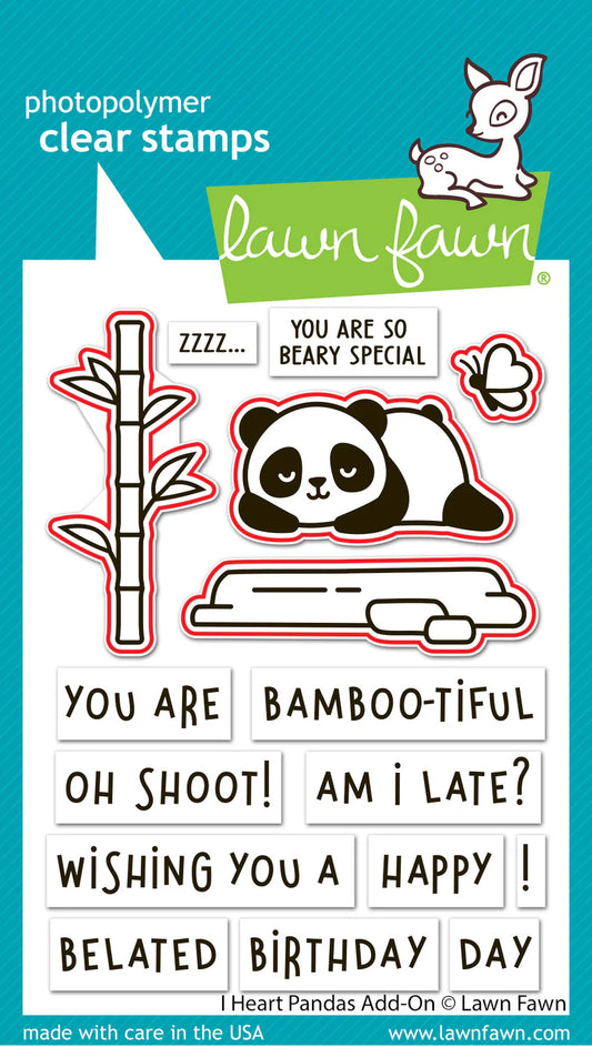 Lawn Fawn I Heart Pandas Add-on Die Set