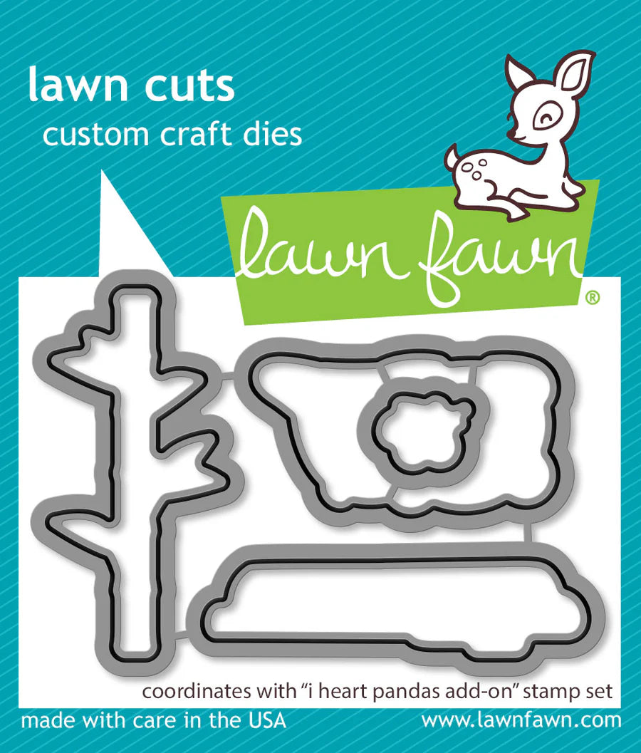 Lawn Fawn I Heart Pandas Add-on Die Set