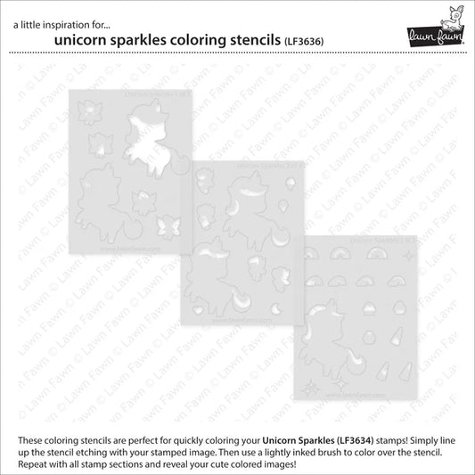 Lawn Fawn Unicorn Sparkles Coloring Stencil