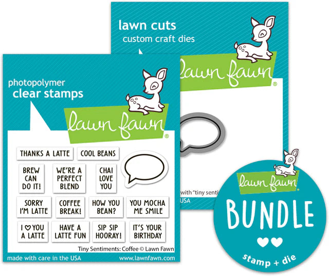 Lawn Fawn Tiny Sentiments: Coffee Stamp and Die Bundle