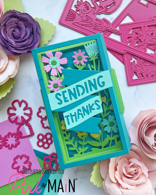 Pink & Main Layer Flowers and Sentiments Pop-up Card Dies