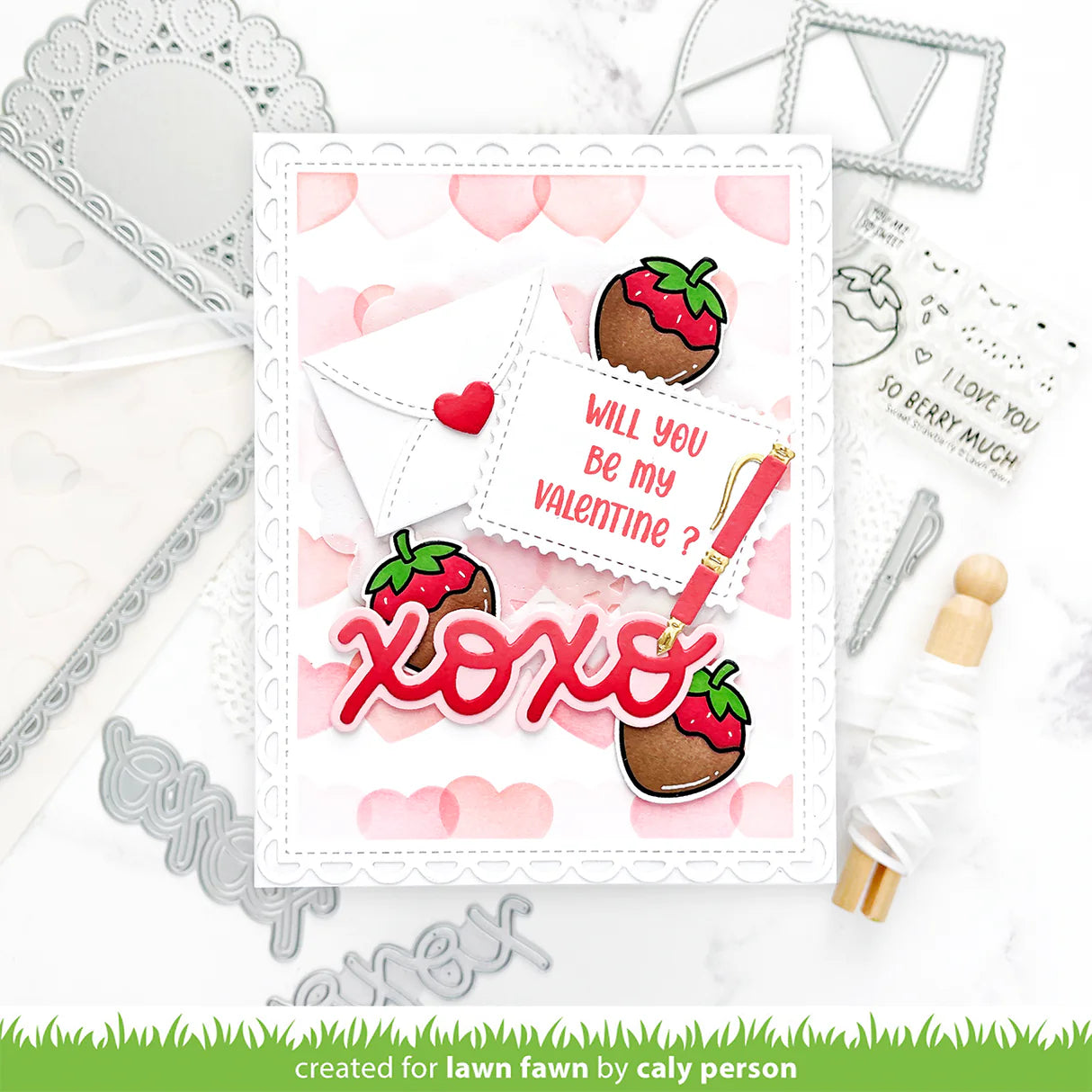 Lawn Fawn Sweet Strawberry Stamp Set