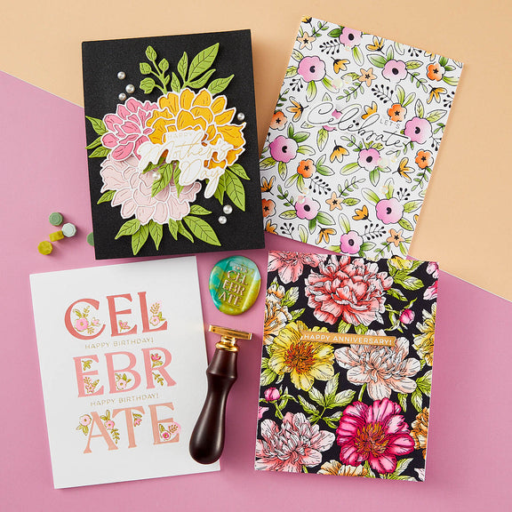 Spellbinders Let's Celebrate Sentiments BetterPress Plate & Die Set