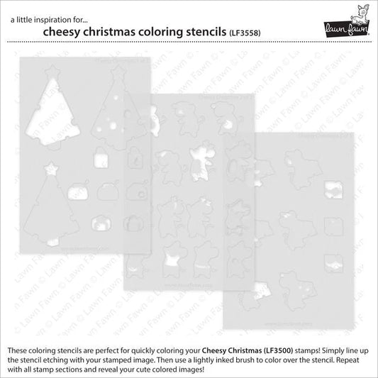 Lawn Fawn Cheesy Christmas Coloring Stencils