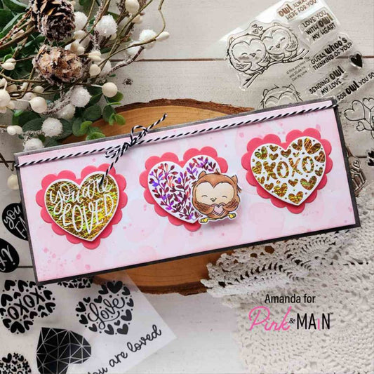 Pink & Main Fun Hearts Adhesive Transfer Stickies and Dies Set