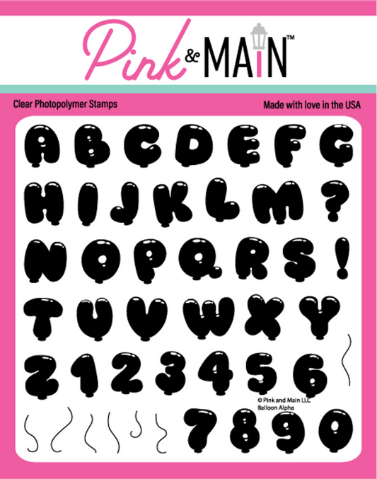 Pink & Main Balloon Alpha Stamp Set