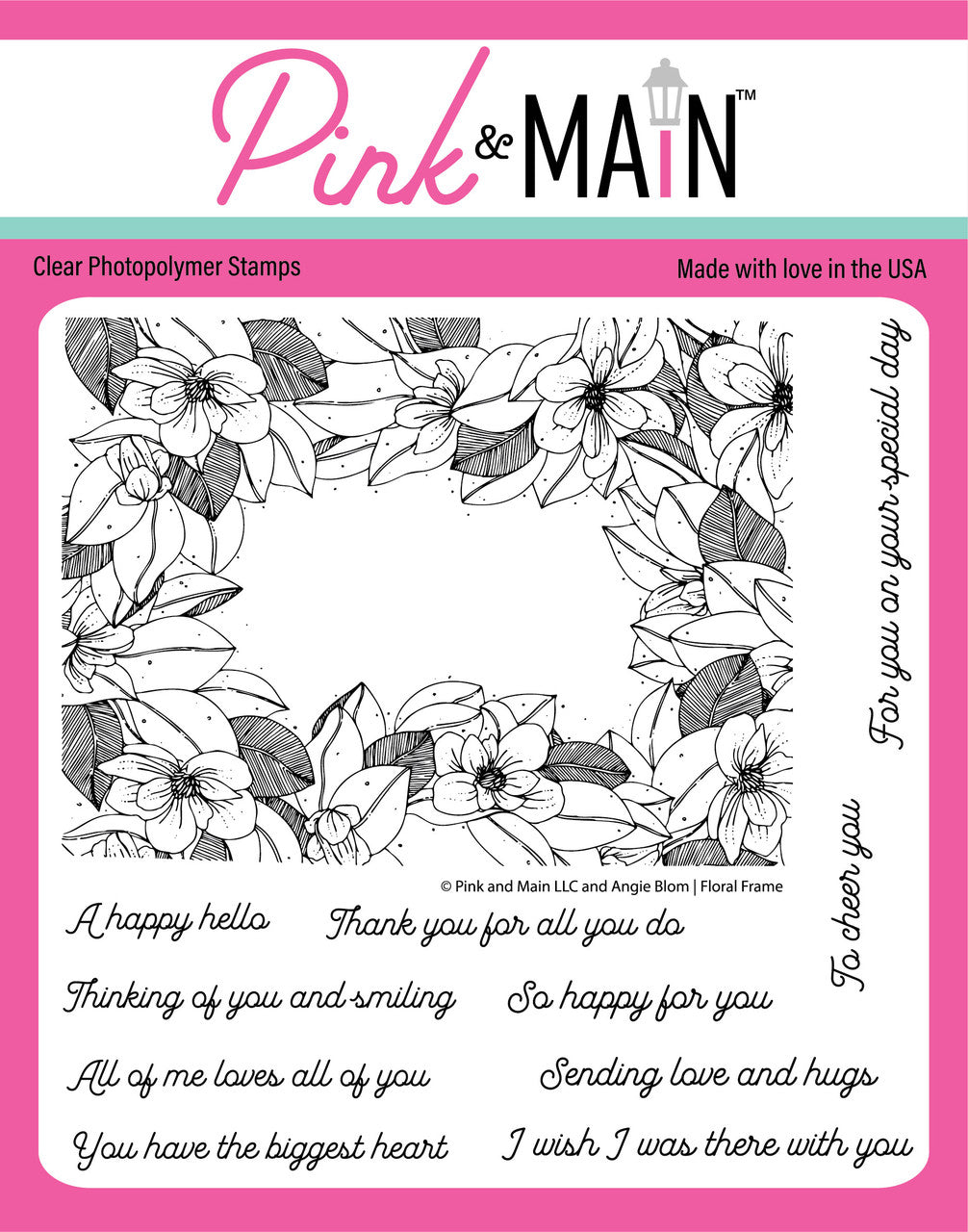 Pink & Main Floral Frame Stamp & Die Set