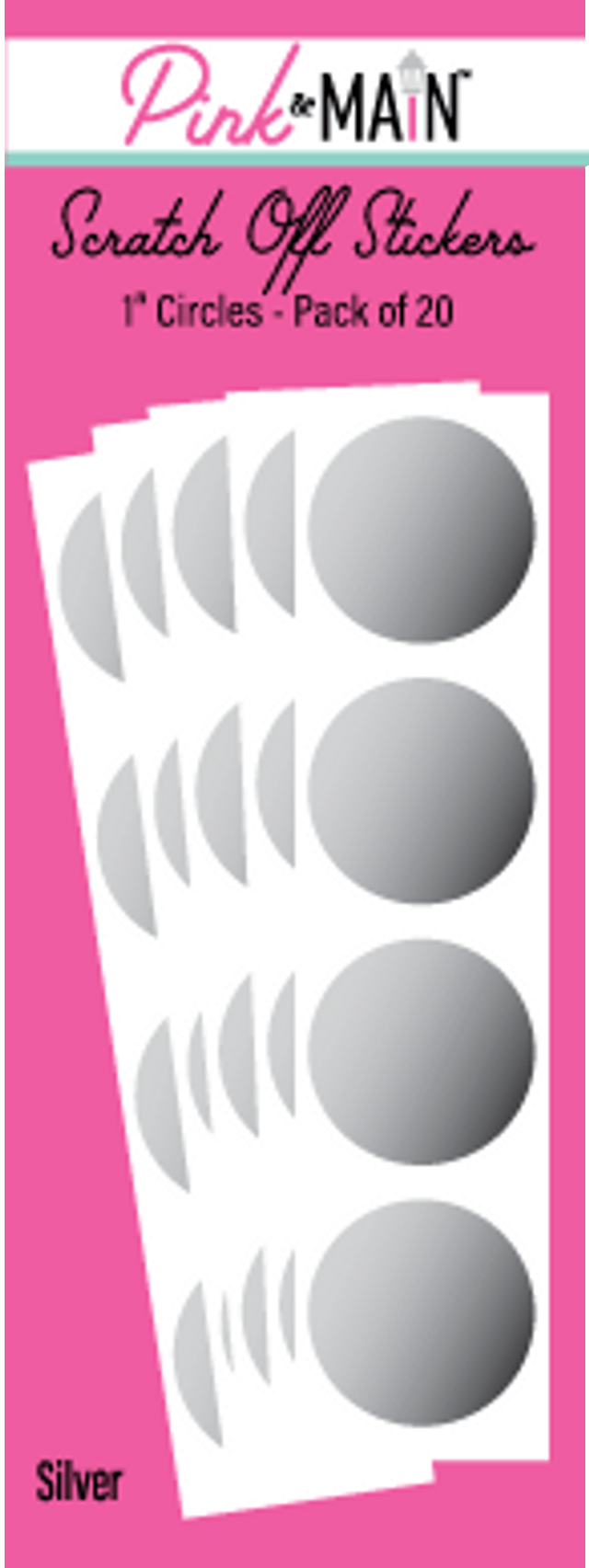 Pink & Main Silver 1" Circle Scratch Off Stickers