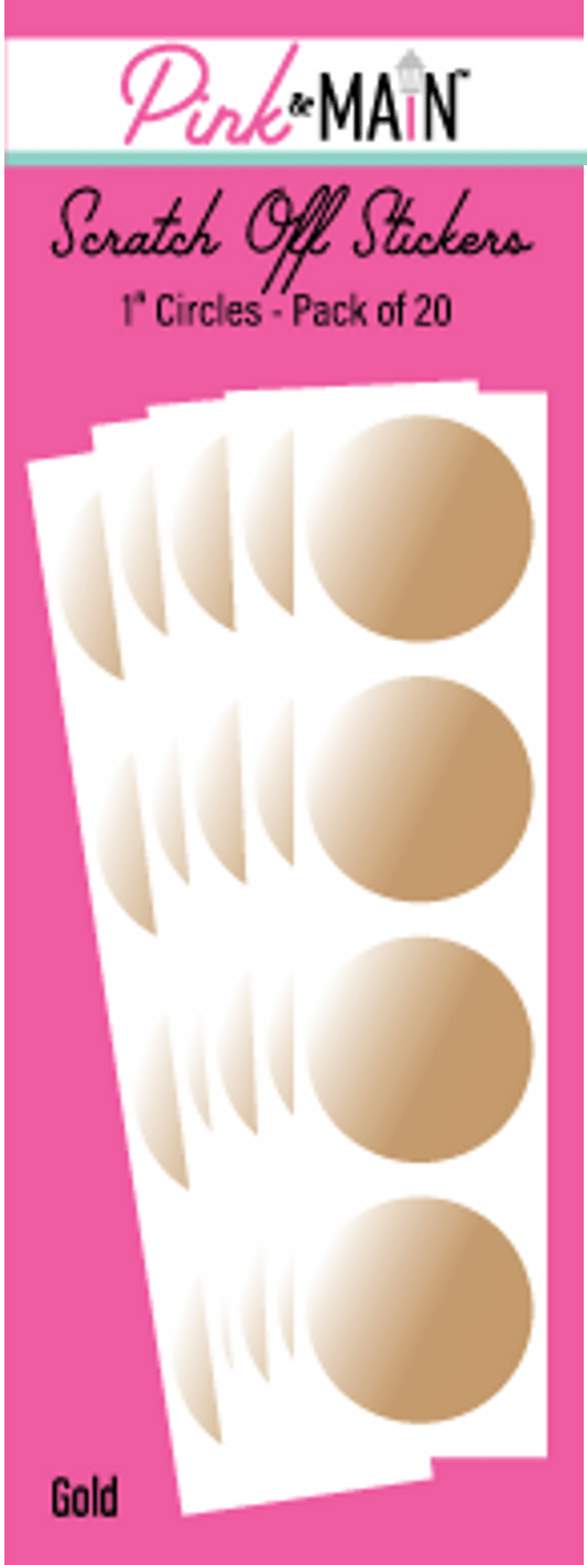 Pink & Main Gold 1" Circle Scratch Off Stickers