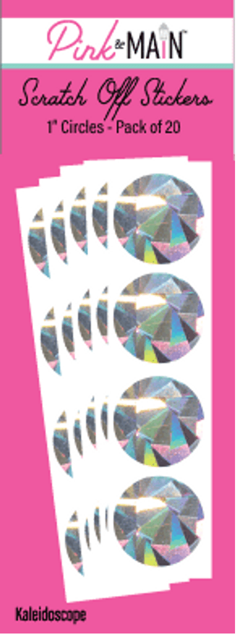 Pink & Main Kaleidoscope 1" Circle Scratch Off Stickers