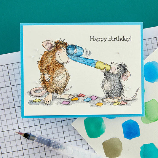 Spellbinders Party Time! Cling Rubber Stamp (House-Mouse)